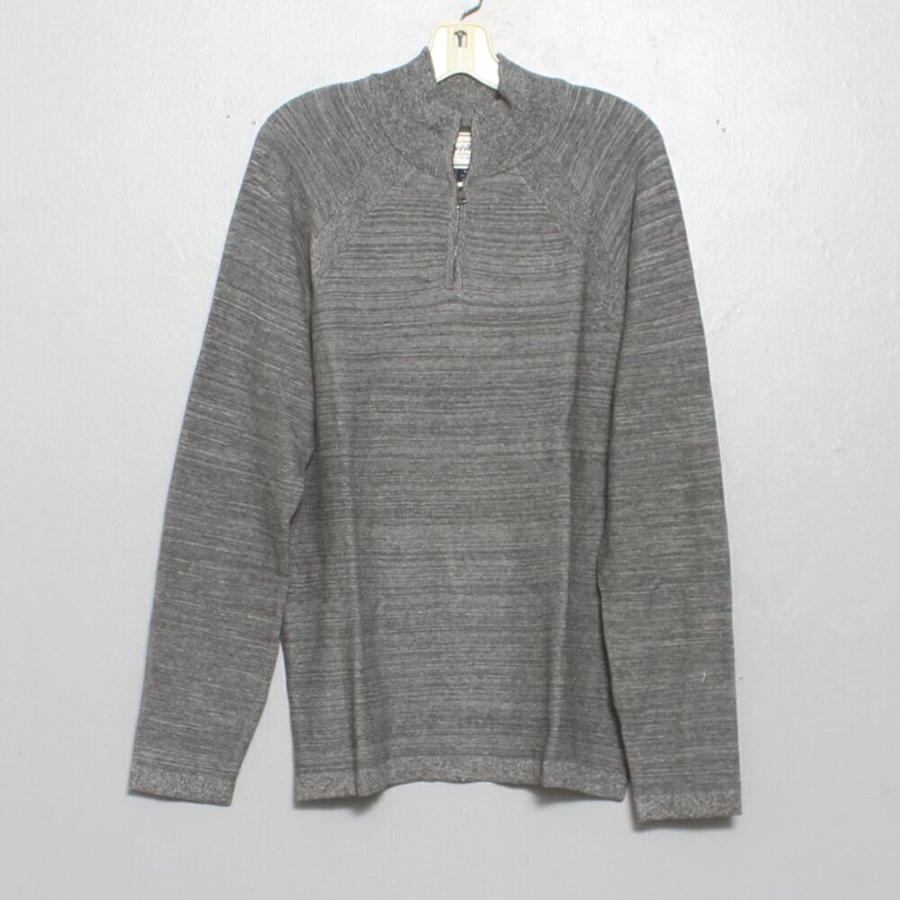 Flag and Anthem NwT Macys gray quarter zip gray cotton sweater